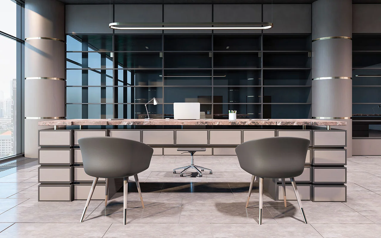 crisvisa-vidrio-negro-front-view-on-modern-design-table-with-laptop-and-two-dark-customer-chairs crisvisa-vidrio-negro-front-view-on-modern-design-table-with-laptop-and-two-dark-customer-chairs